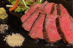 山牛を使ったステーキ